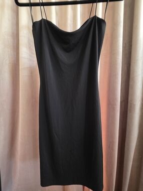Love Tree Black Cowl Neck Slip Dress Small Minimalist Midi